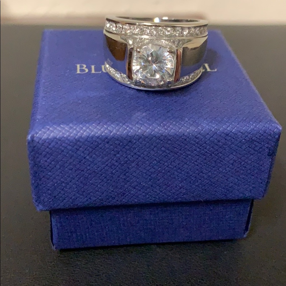 Men’s Blue Steel CZ ring